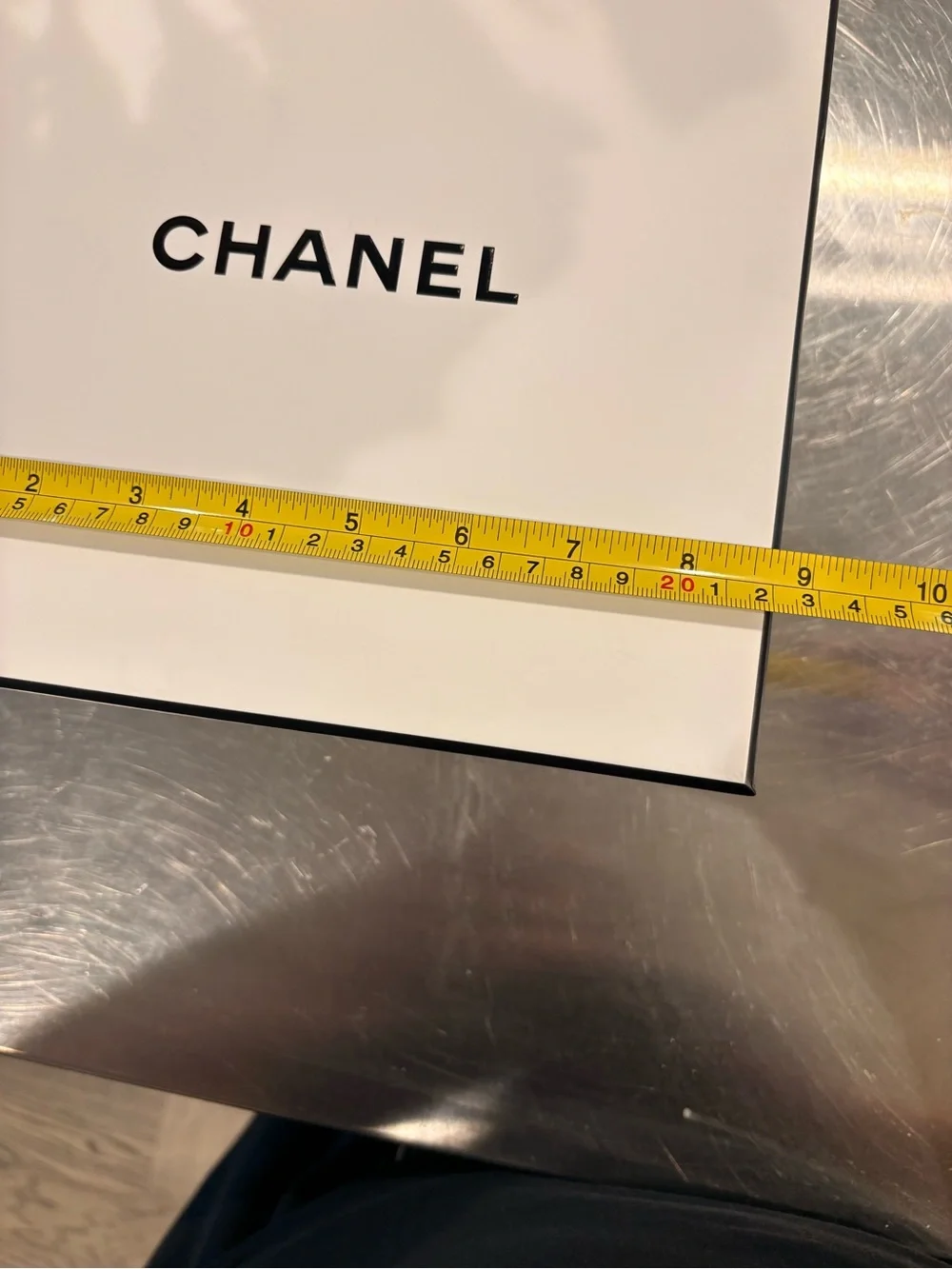 CHANEL White and Black Logo Storage Box